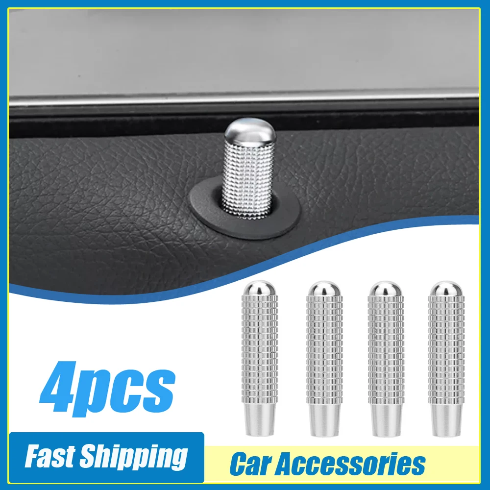 4pcs Car Door Bolt Button Car Door Lock Pin Silver Car Switch Knob Trim Cover Auto Interior Accessories For Mercedes-Benz