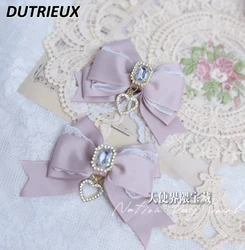 Japońska kopalnia ręcznie robione klipsy do butów Barrettes DIY kształt serca Rhinestone koronkowe buty klip jednolite buty klamra do butów akcesoria do włosów