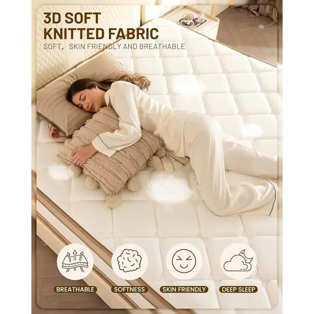 14 Medium Firm Gel Memory Foam Hybrid Mattress - King Size, Cooling, Motion Isolation, Edge Support, Fire Retardant, Bed-in-a-Bo