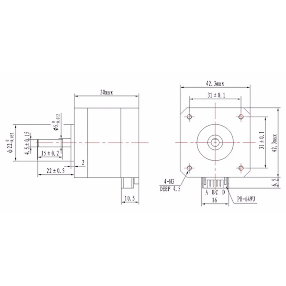 

17 stepper motor 0.24Nm stepper motor 3D printer stepper motor 17HD30003-22B stepper motor