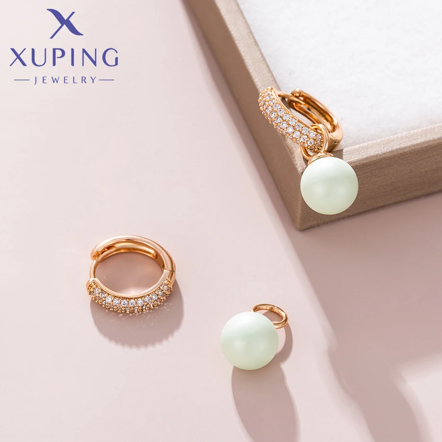 Xuping Jewelry Fashion Copper Alloy Trendy Classic Pearl Drop Earrings for Women Exquisite Elegant Charm Gift A00610726