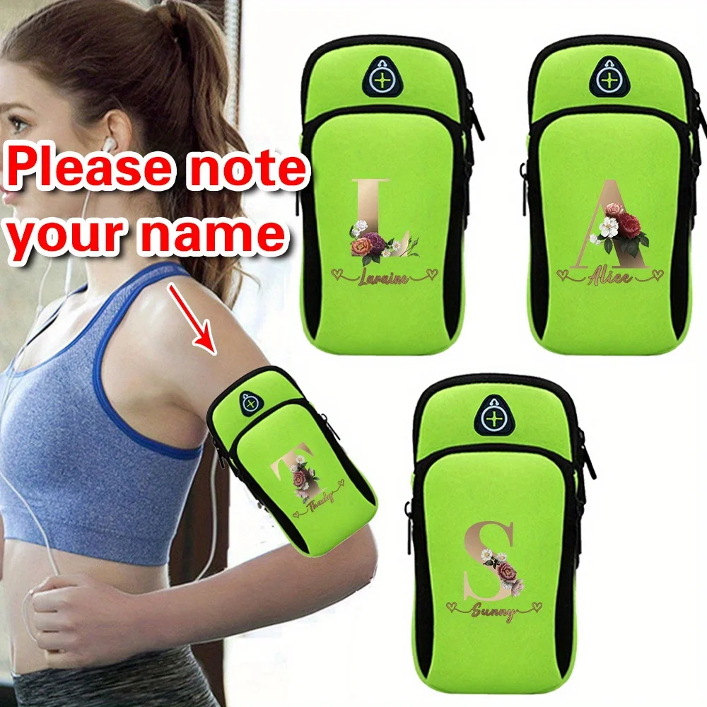 

Customized Name Arm Strap Sports Phone Bag Running Arm Phone Bag Sports Phone Bag Personalized Pink Initial Printing