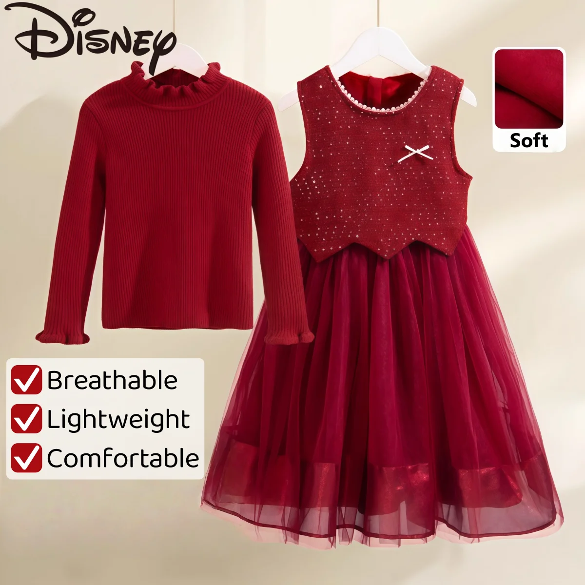 

Детская одежда Disney, стильный мерцающий костюм для девочек, новогодний стиль, осенне-зимнее морозостойкое платье, модный костюм для девочек