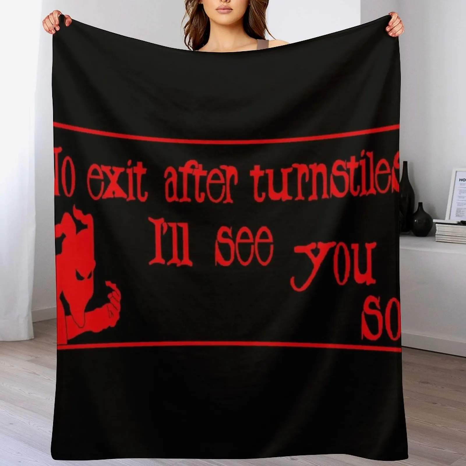 

Final destination 3 (rollercoaster ride sign) (YOU MAY NEVER RETURN!) Throw Blanket Soft Warm Blanket Gift for Grandparents