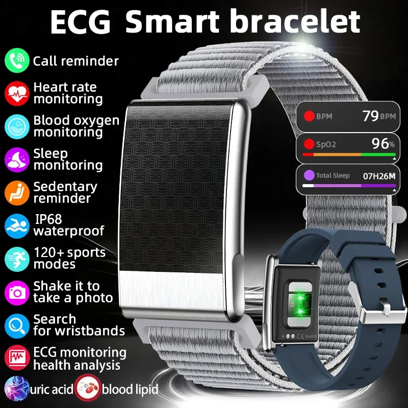 

New ECG Health Analysis Smart Bracelet Body Composition Blood Pressure Medication Reminder Smartwatch Sport Band Fitness Tracker