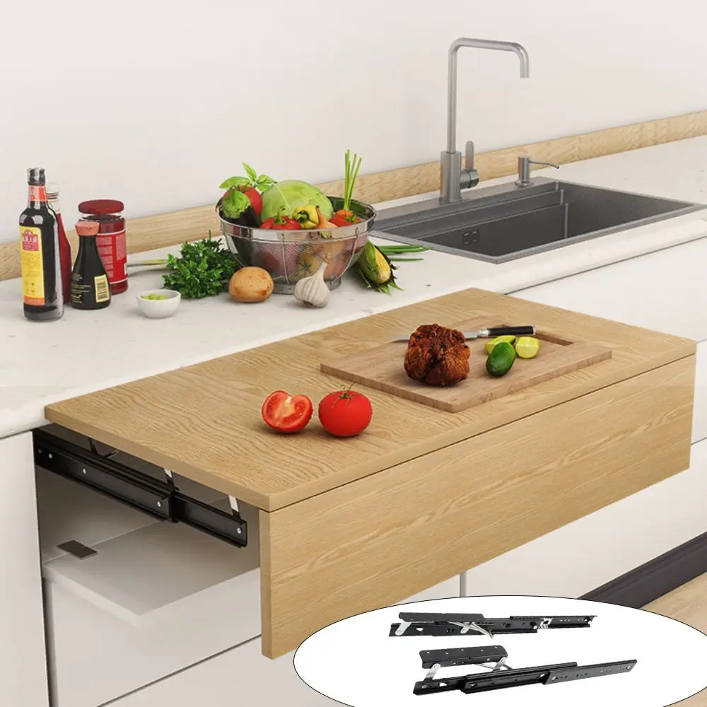 

Telescopic Extension Bookstand Slide Rail Side Installation Rising Mechanism Folding Table Guide Rail Adjustable Platform Hidden