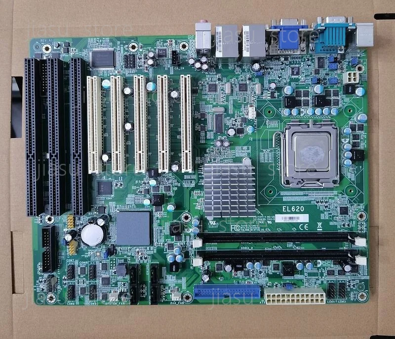 EL620 EL620‑C Industrial Motherboard, 3‑ISA Slot Industrial Control Board, Come With CPU, Good Physical Condition