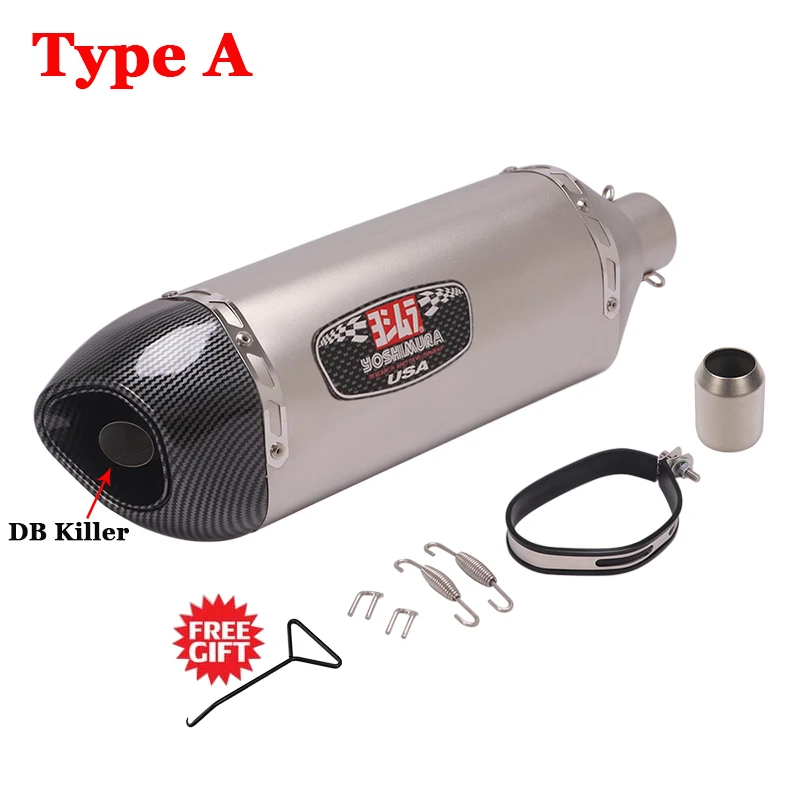 51mm Inlet Universal Motorcycle Yoshimura R77 Exhaust Muffler Escpae DB Killer For FZ1 R6 R15 R3 ZX6R Z900 CBR1000 GSXR1000 650