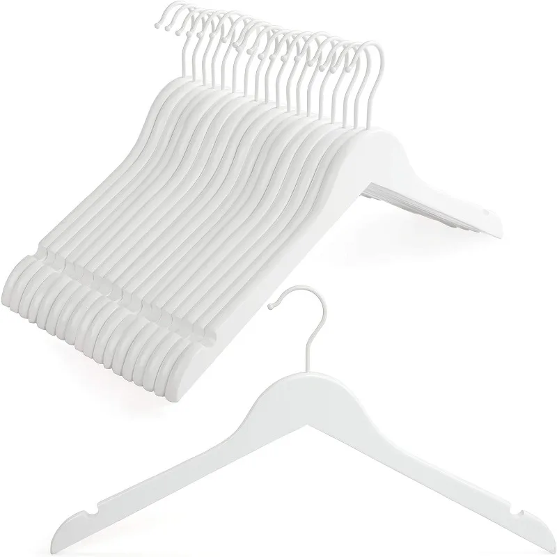 

Wooden Hangers , Premium Bride Hanger for Wedding Dress, White Wood Suit Coat Hanger with 360°Swivel White Hook