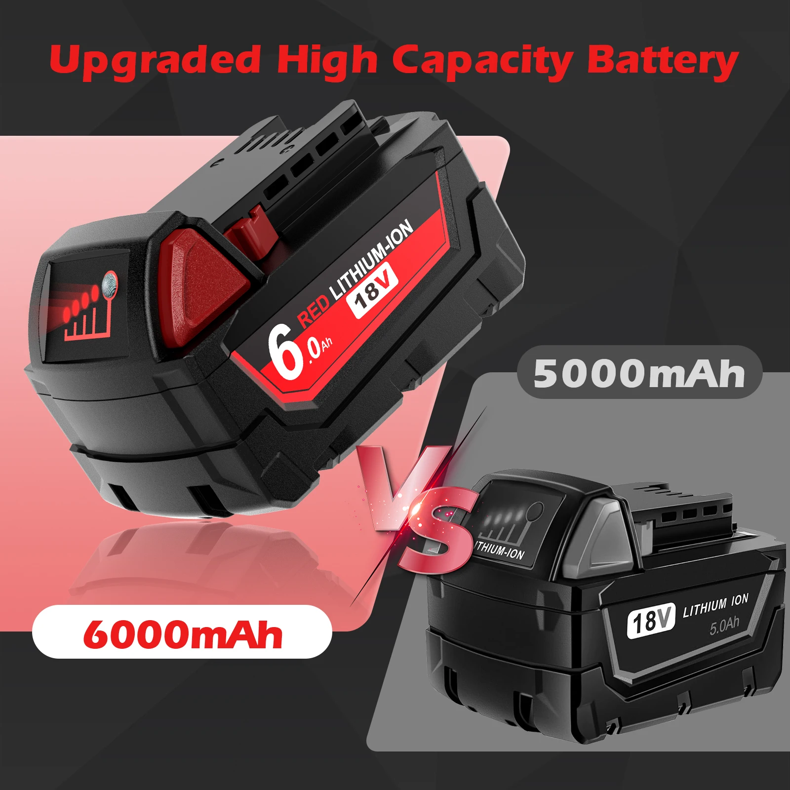 لميلووكي 18 فولت بطارية ل M18 M18B5 XC بطارية ليثيوم أيون 6.0Ah 48-11-1815 48-11-1850 2604-22 2604-20 2708-22 2607-22