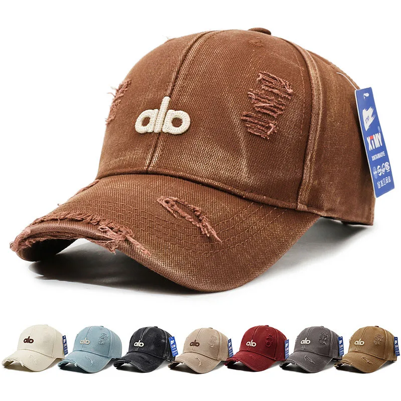 Gorra de béisbol de mezclilla estilo americano vintage con letras bordadas, ajustable, visera corta, unisex, informal para exteriores