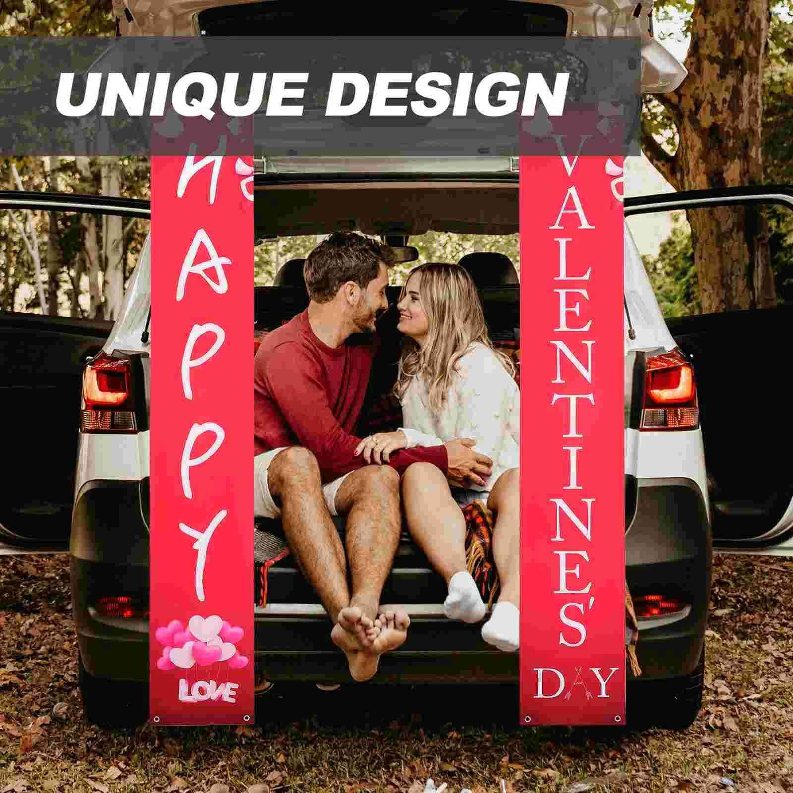 Gordijn voor deur Valentijnsdag Banner Party Hangend Ornament Decoratief Couplet Veranda Huishouden