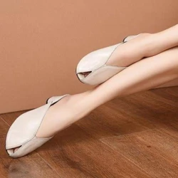 Women's Slippers And Ladies Sandals Casual Slides Heeled Shoes Wholesale Normal Waterproof 39 With Novelties Natural Skin