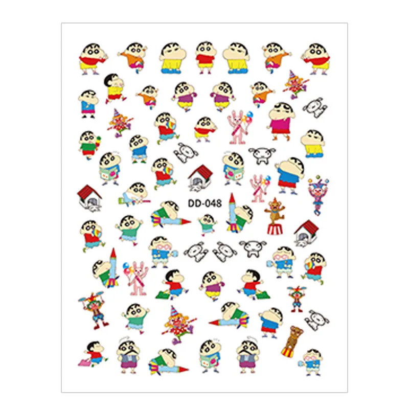 

New Crayon Shin-chan Cartoon Cute Nail Stickers Anime Character Nail Supplies Decals Stickers Nails DlY Nail Art Decoration
