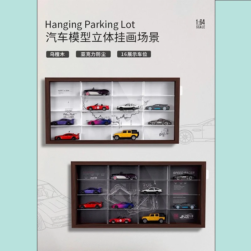 

Модель парковки для машинок 1:64 из сплава, имитация, сцена, игрушка, настенный стеллаж для хранения и демонстрации