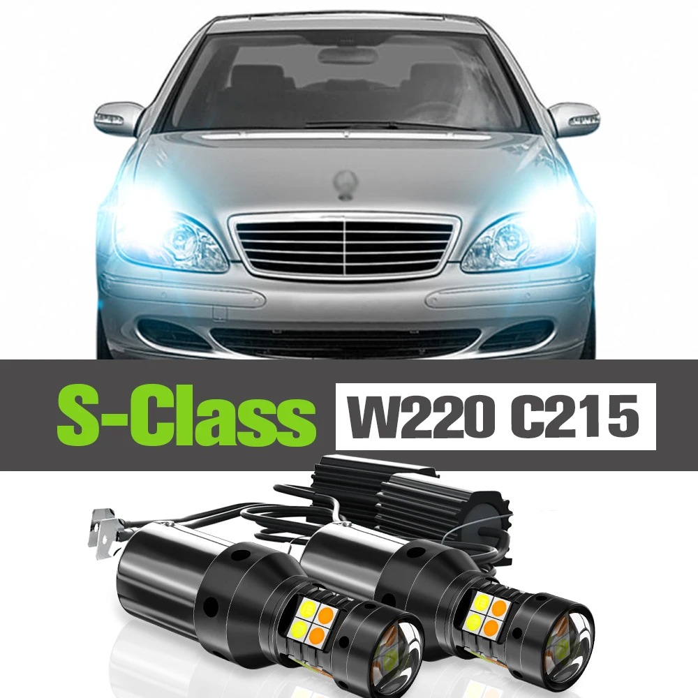 

2x LED Dual Mode Turn Signal+Daytime Running Light DRL Accessories Lamp For Mercedes Benz S-Class W220 C215 1998-2006 2004 2005