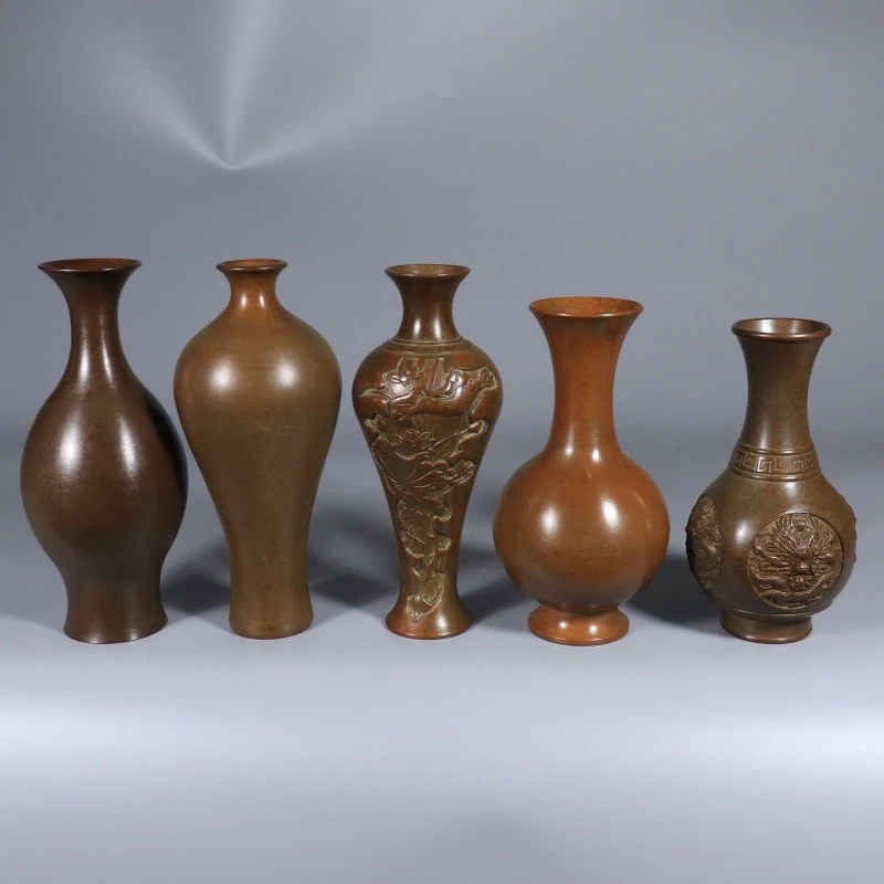 copper , flower holder, pure brass vase, craft ornament, creative gift for living room and office