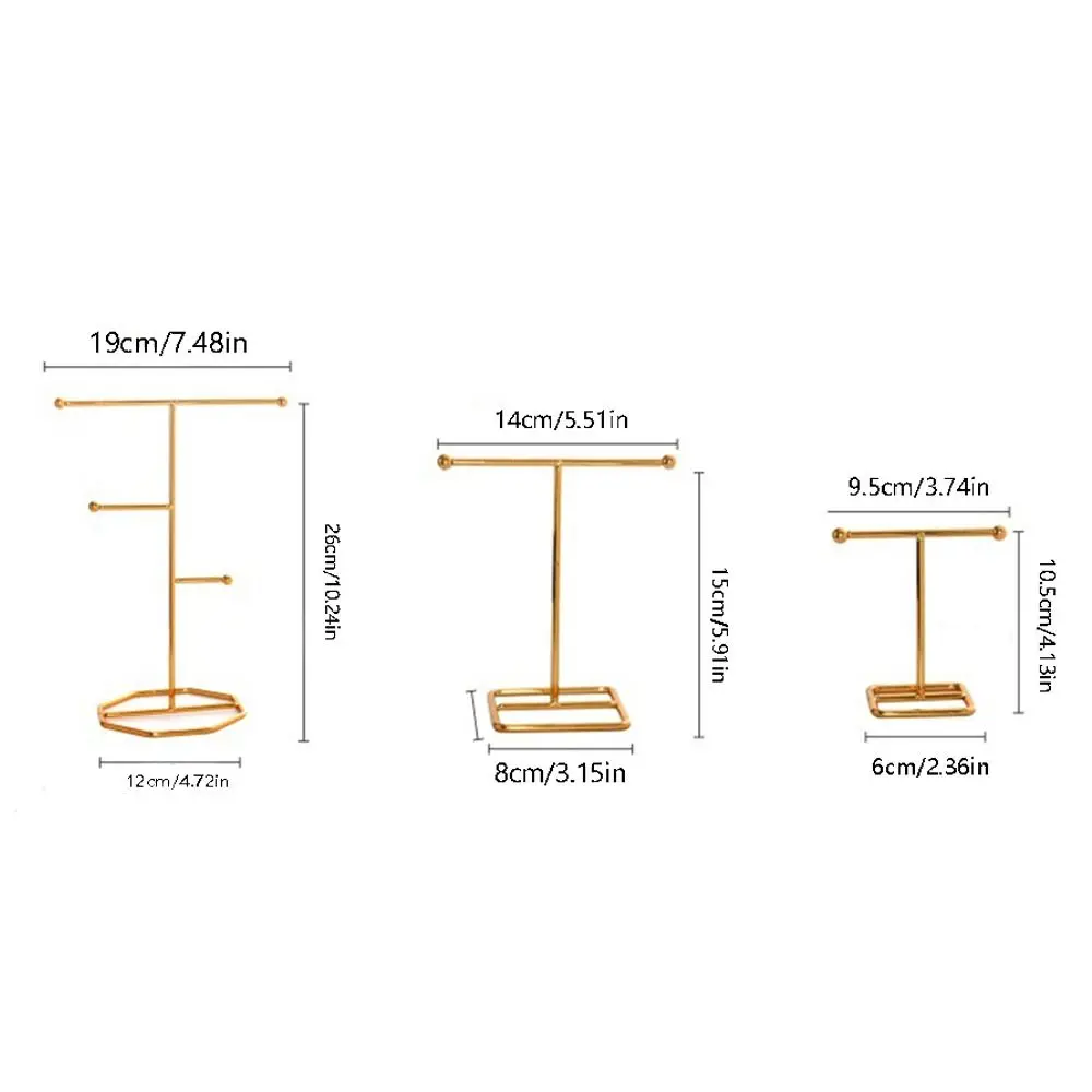 Fashion Accessories Jewelry Display Stand Trendy Alloy T-Shape Jewelry Organizer Earring Hanger Girls