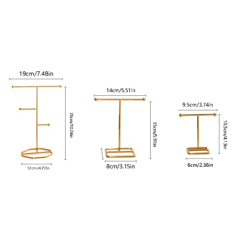 Akcesoria modowe Stojak na biżuterię Modny aluminiowy organizer na biżuterię w kształcie litery T Wieszak na kolczyki Dziewczyny