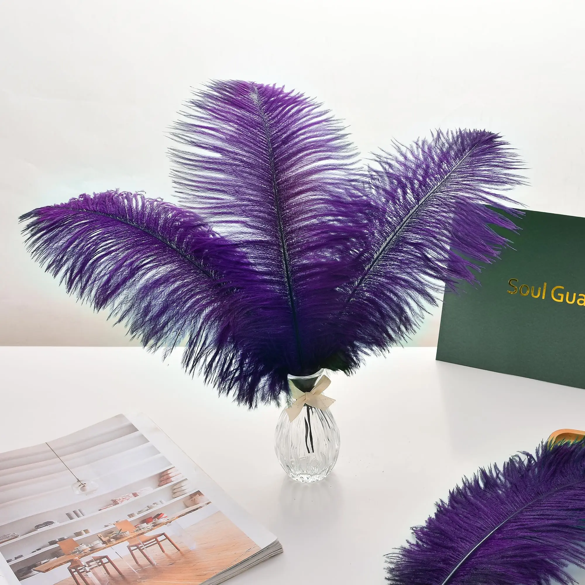 Purple Ostrich Feathers 25-30cm Natural Feathers for DIY Crafts Jewelry Making Wedding Party Home Decoration Supplies