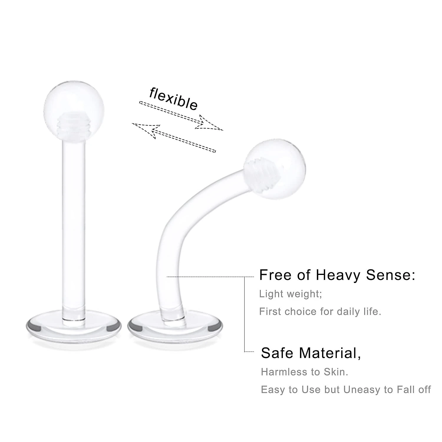 30X يختلف سيليكون مرنة حدوة الحصان الأنف الحاجب الدائري بار الأذن Labret مونرو الشفاه مسمار التجنيب ثقب 16 جرام 1.2 مللي متر