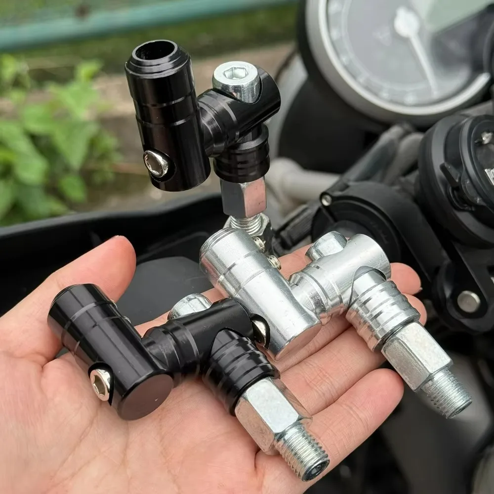 دراجة نارية مرآة الرؤية الخلفية حامل 10 مللي متر الدورية الثابتة المسمار مرآة حامل CNC سبائك الألومنيوم قاعدة قابلة للتعديل تعديل الملحقات