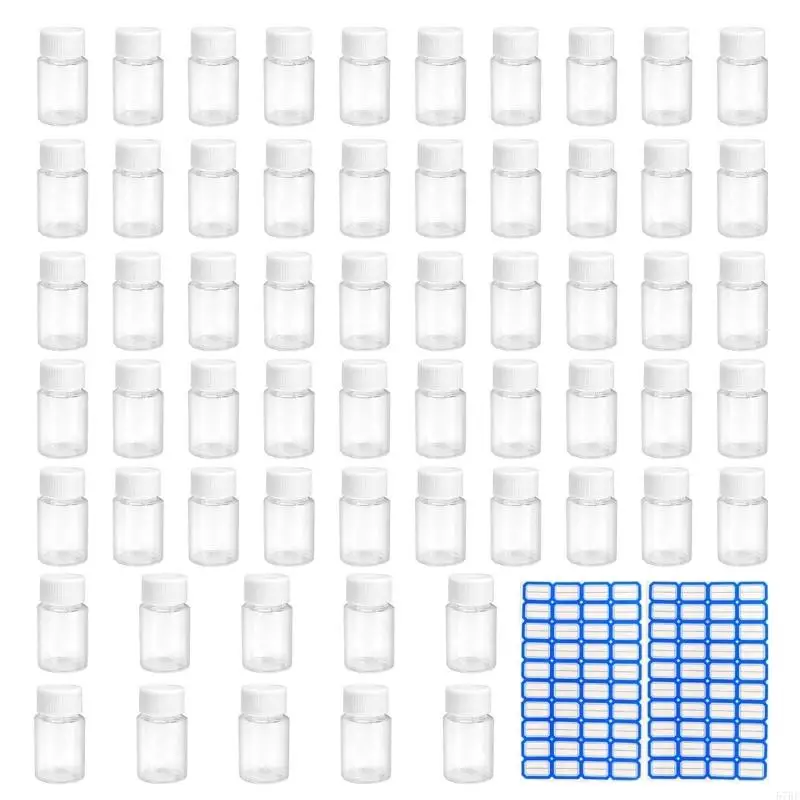 57BE 15ML زجاجات شفافة زجاجات قابلة لإعادة الاستخدام من البلاستيك الفارغة للسفر أو الاستخدام اليومي