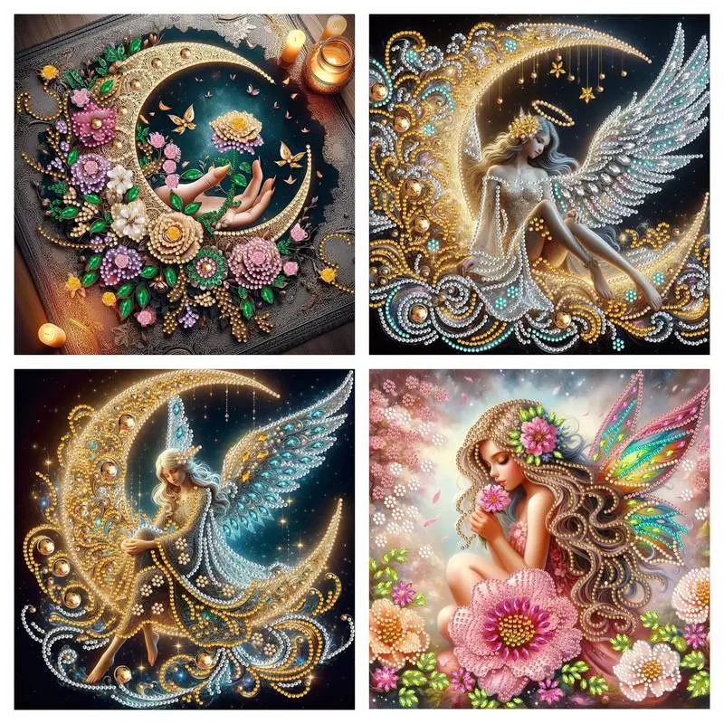 Special Shape Diamond Painting Kits for Adults Flowers Girls Crystal Rhinestones Diamond Mosaic Cross Stitch Kits for Home Decor