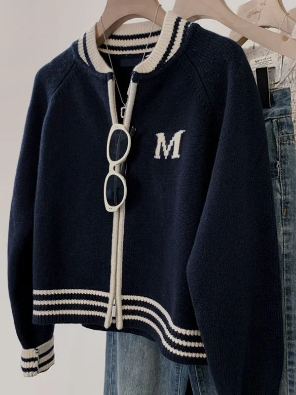 

plus Size 300 Pou Early Autumn High-End Zipper ort Knitwear Outerwear Women Loose Winter Open Cardigan Soft Polyester