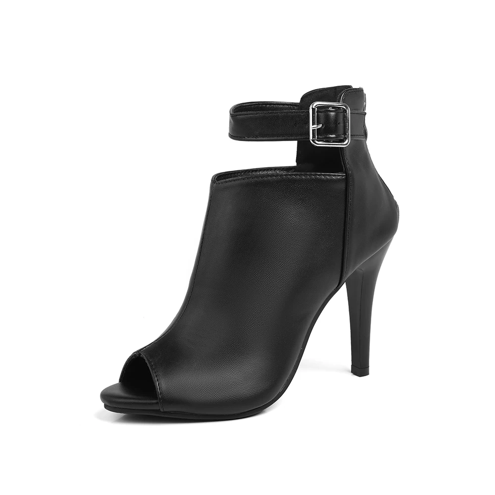 New Summer Fashion Black White Women Sandals Hot Super High Thin Heels Lady Shoes Plus Small Big Size 33 40 44 47