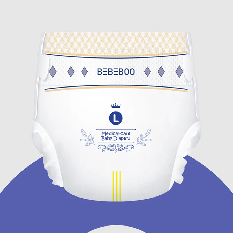 تستخدم حفاضات الأطفال الرقيقة جدًا من Bebeboo هيكلًا جزيئيًا بقفل الماء الشفاف الكريستالي للحصول على الشفط والجفاف الفوري