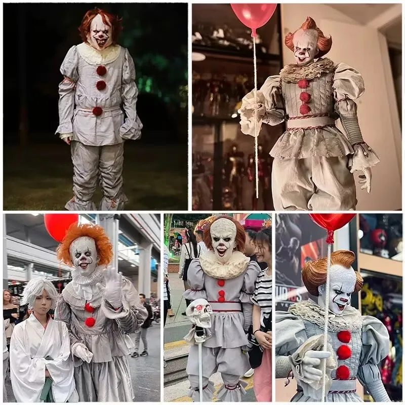 Anime payaso nocturno Joker adulto Pennywise disfraz Cosplay payaso de Halloween Stephen King hombres mujeres Cos trajes traje uniforme fiesta