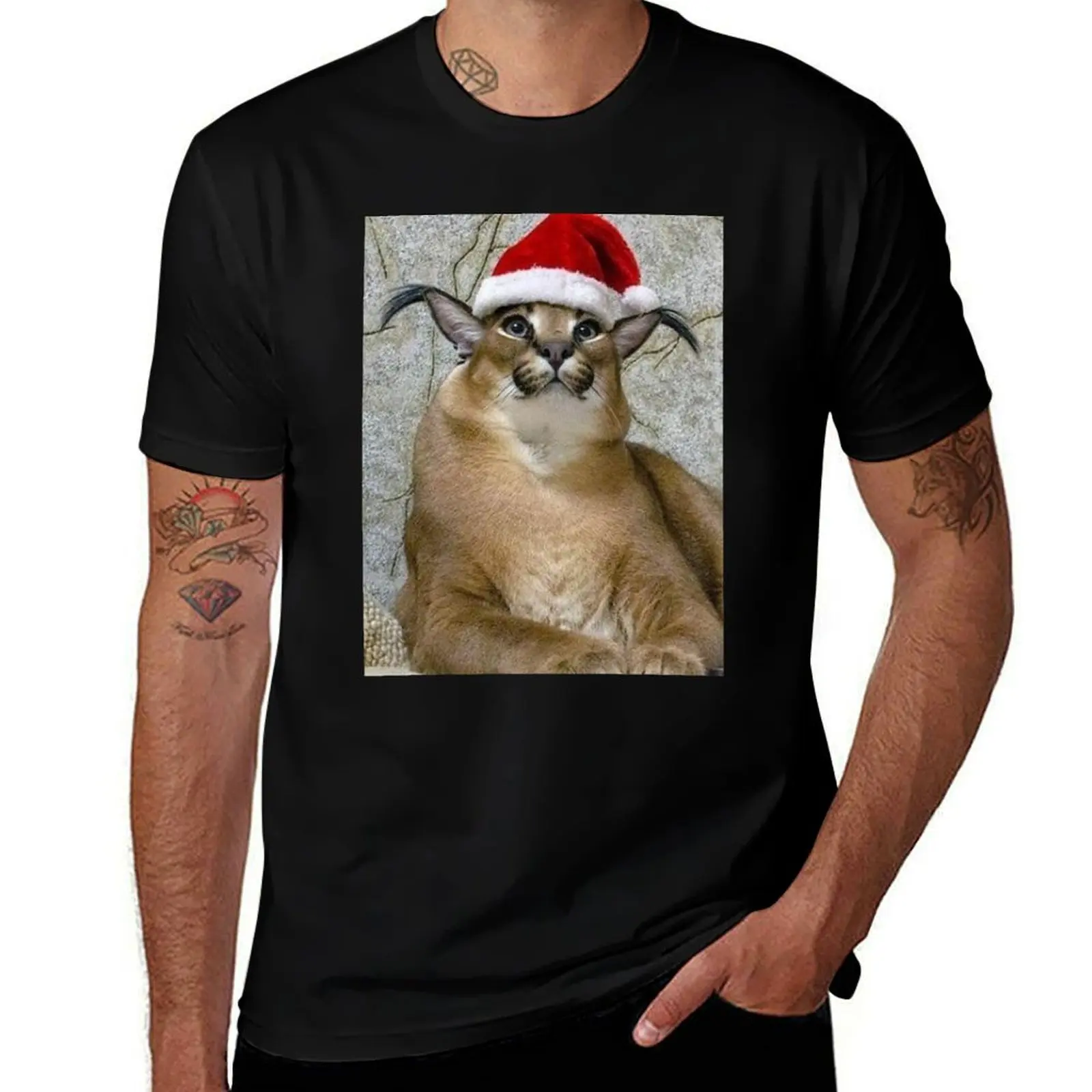 Big Floppa T-Shirt Novelty Print Casual Tee Shirt T-Shirt