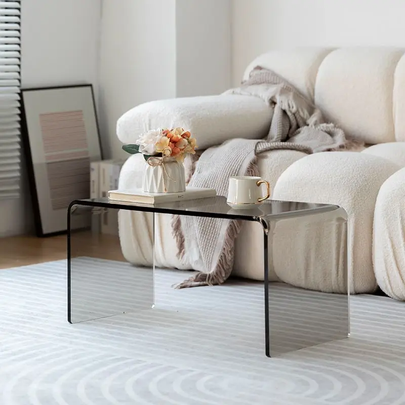 Acrylic Coffee Table Living Room Household Rectangular Bedside Table Modern Room Desks U-shaped Design Living Room Furniture