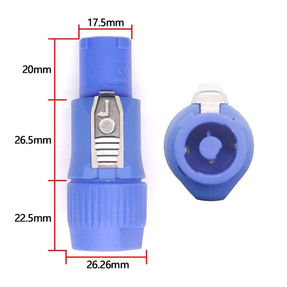 3 Pin Male Plug Powercon Connector NAC3FCA NAC3FCB AC Male Plug 20A/250V Light LED Power Cable Plug Audio Power Plug Connector