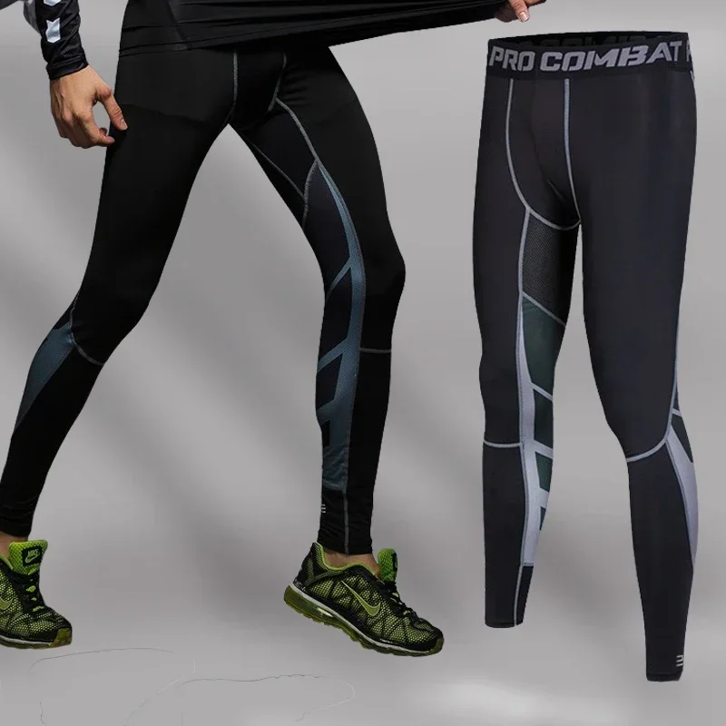 Mallas de licra para hombre, pantalones deportivos de compresión para ciclismo, correr, baloncesto, fútbol, pantalones de chándal, medias de