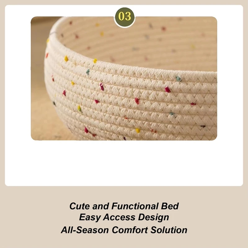 

Кровать для пончиков и кошек, милая кровать для домашних кошек, хлопковая веревочная подушка-гнездо, товары для домашних животных для котенка, сна, успокаивающая царапины, домашняя B-A27R