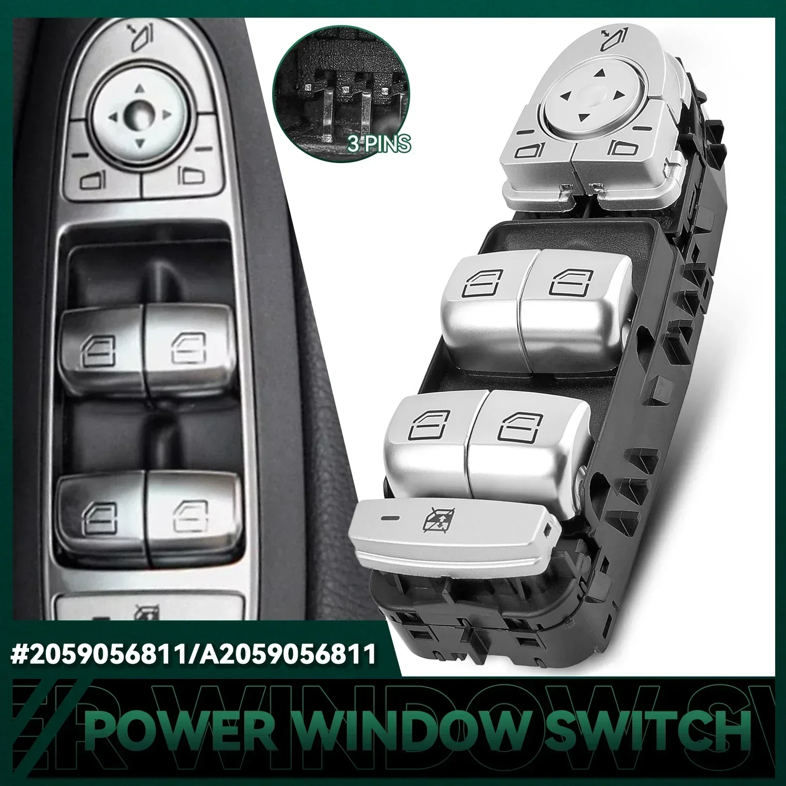 

For Mercedes-benz W205 W253 W213 W222 C E Class 4 Door Saloon A2229056800 A2059056811 2229056800 2059056811 Power Window switch