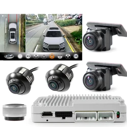 Carsanbo 360 Panoramic Camera System 180 Degree 3D Pro Bird's Eye View Lens with 24 Hours Parking Monitoring DIY Car Color
