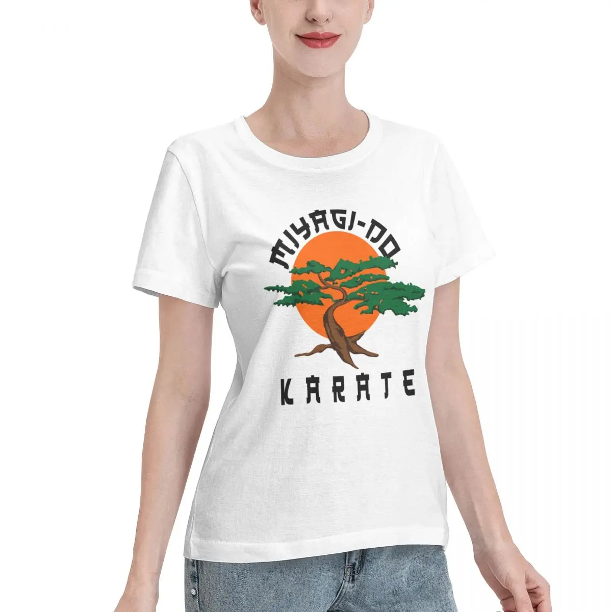 Retro Miyagi Do Karate Inspired Women's Basic Short Sleeve T-Shirt Tshirt Graphic Cool Vintage Home Novelty