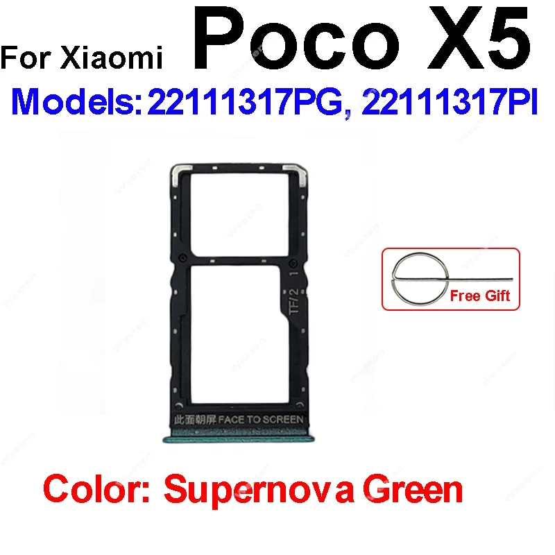 Sim Card Tray Holder For Xiaomi Poco X5 F5 Pro SIM Card Slot Holder Socket Card Reader Adapter Replacement Repair Parts