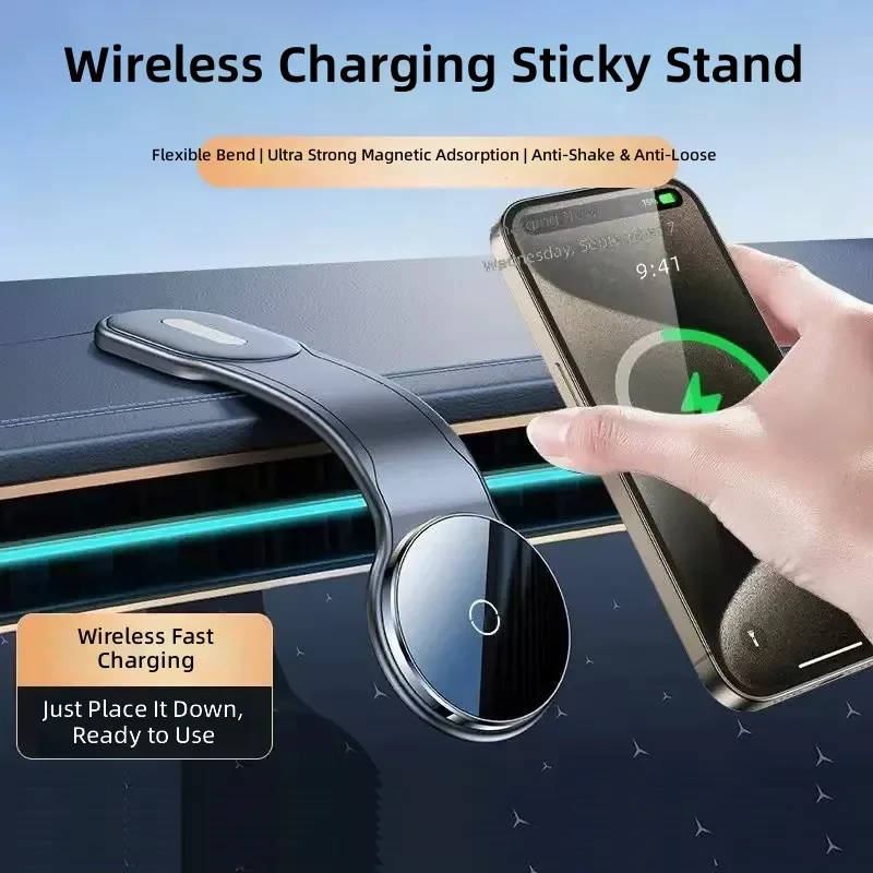 

Magnetic Wireless Charging Car Phone Holder Strong Magnetic Air Vent Mount Shockproof Stable Car Phone Support Bracket