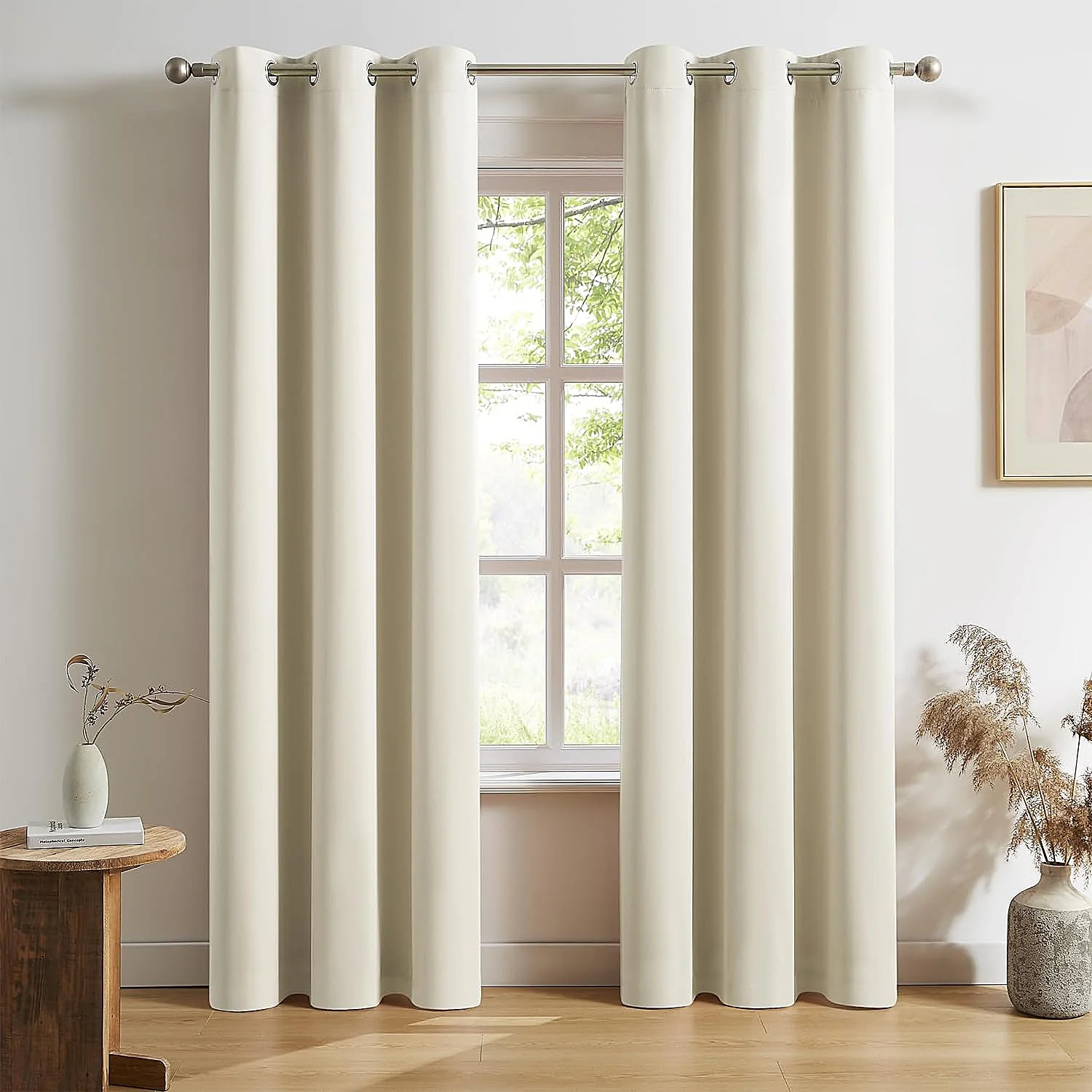 Elegant Blackout Home & Hotel Grommet Curtains Solid Thermal Insulated Energy Window Curtains Black Color1㎡
