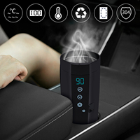 Fast Heating Portable Electric Kettle for Car with Adjustable Temperature, One-Key Lid, Anti-Scald Spout, Stainless Steel