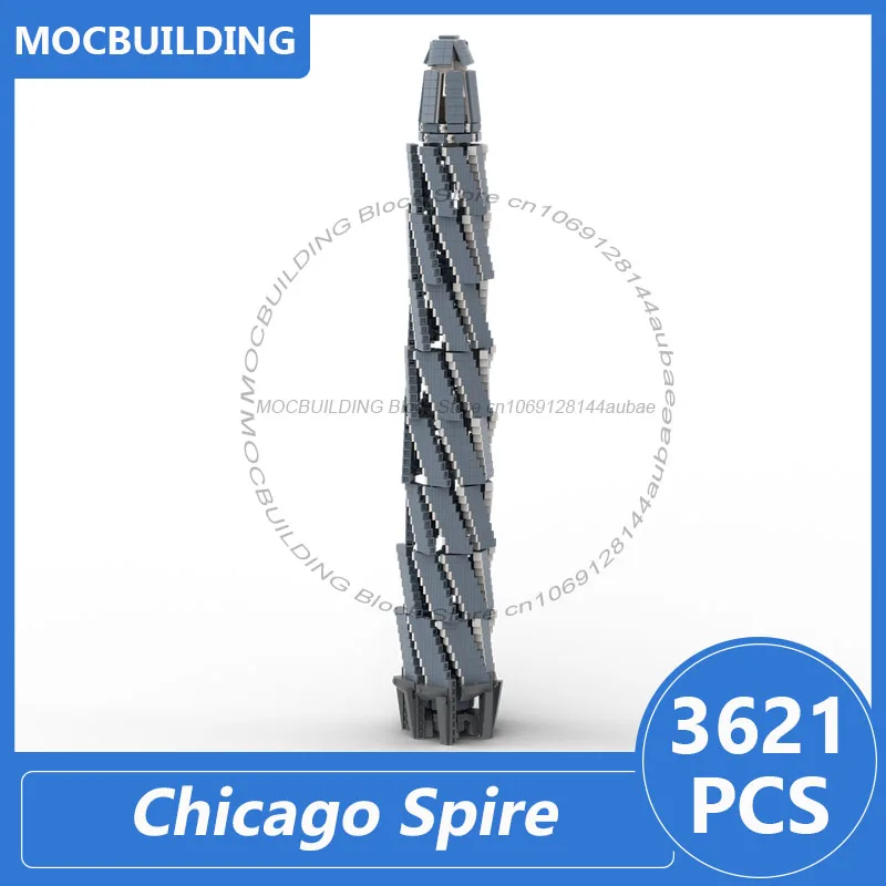 

Архитектурная модель «Чикаго Спайр» (MOC) — конструктор из строительных блоков для самостоятельной сборки, коллекционные креативные игрушки и подарки на Рождество, 3621 деталь