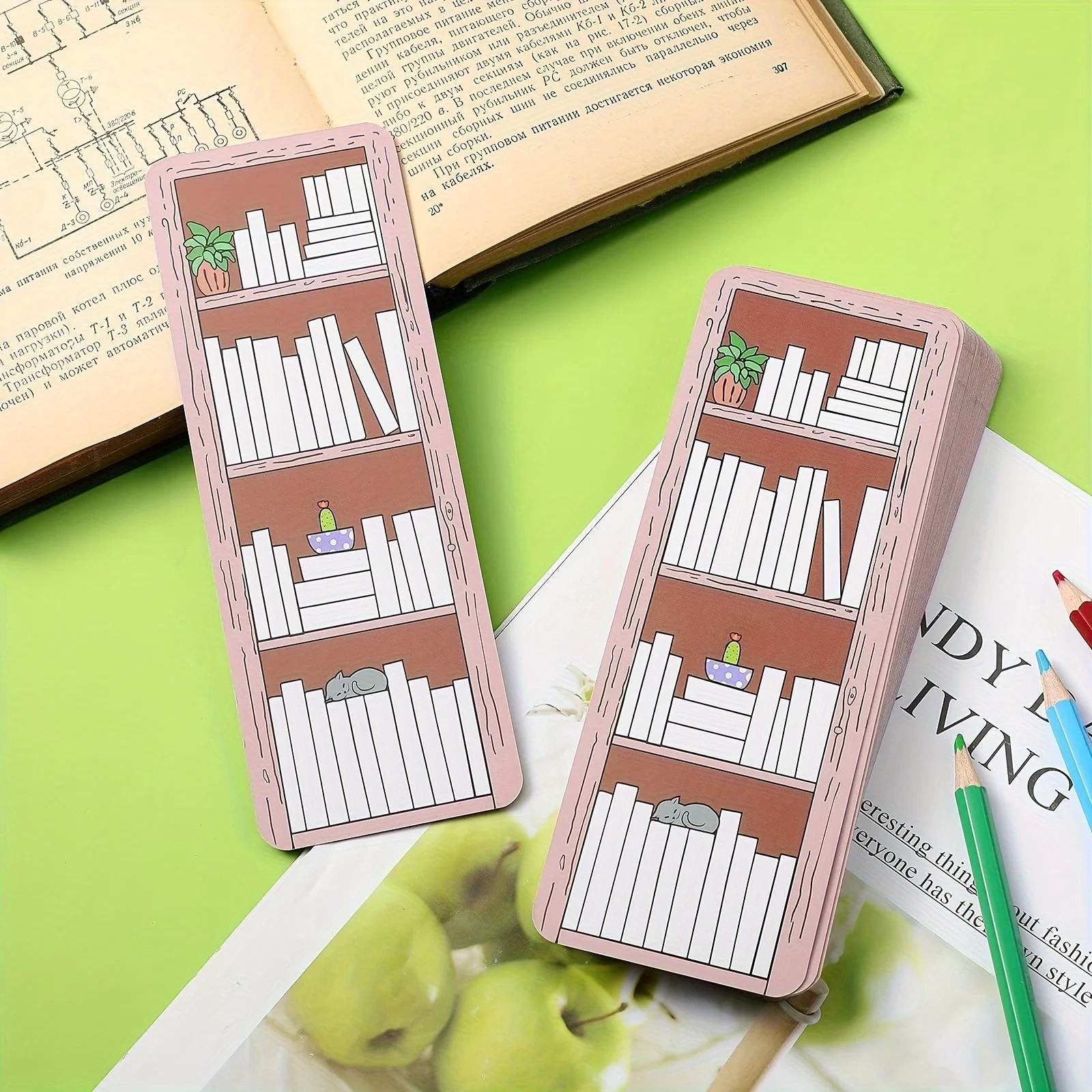 20/50 Pcs Book Tracker Bookmark Bookshelf Design Bookmark Reading Page Markers for Christmas Party Reader Writer Student Book Lo