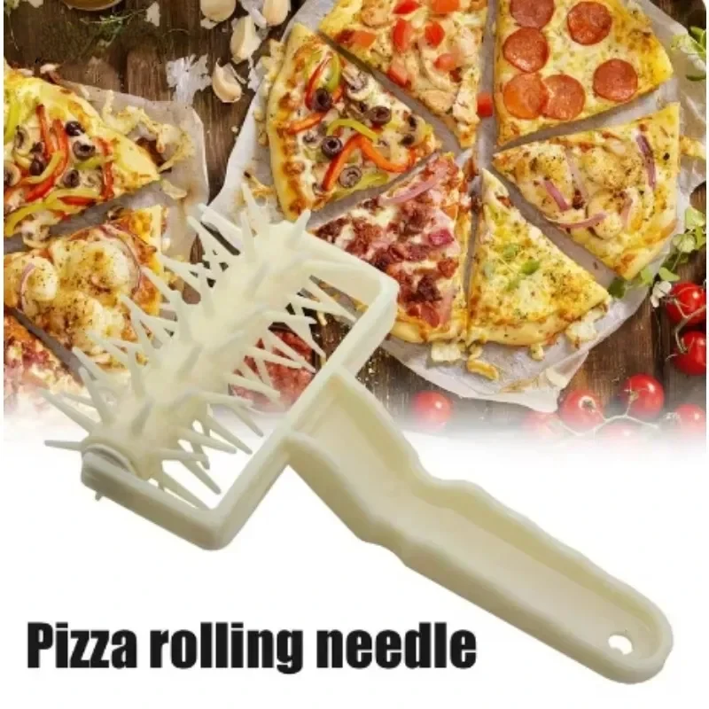 Pizza Roller Pin Pizza Cookies Baking Tools Plastic Dough Roller Pastry Pie Needle Wheels Cutter Sewing Machine Bread Hole Punch