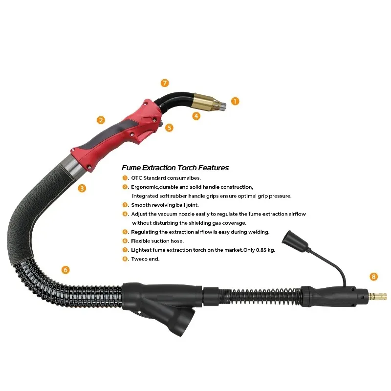 North welding torch 36KD with smoke exhaust welding torch electrode bracket