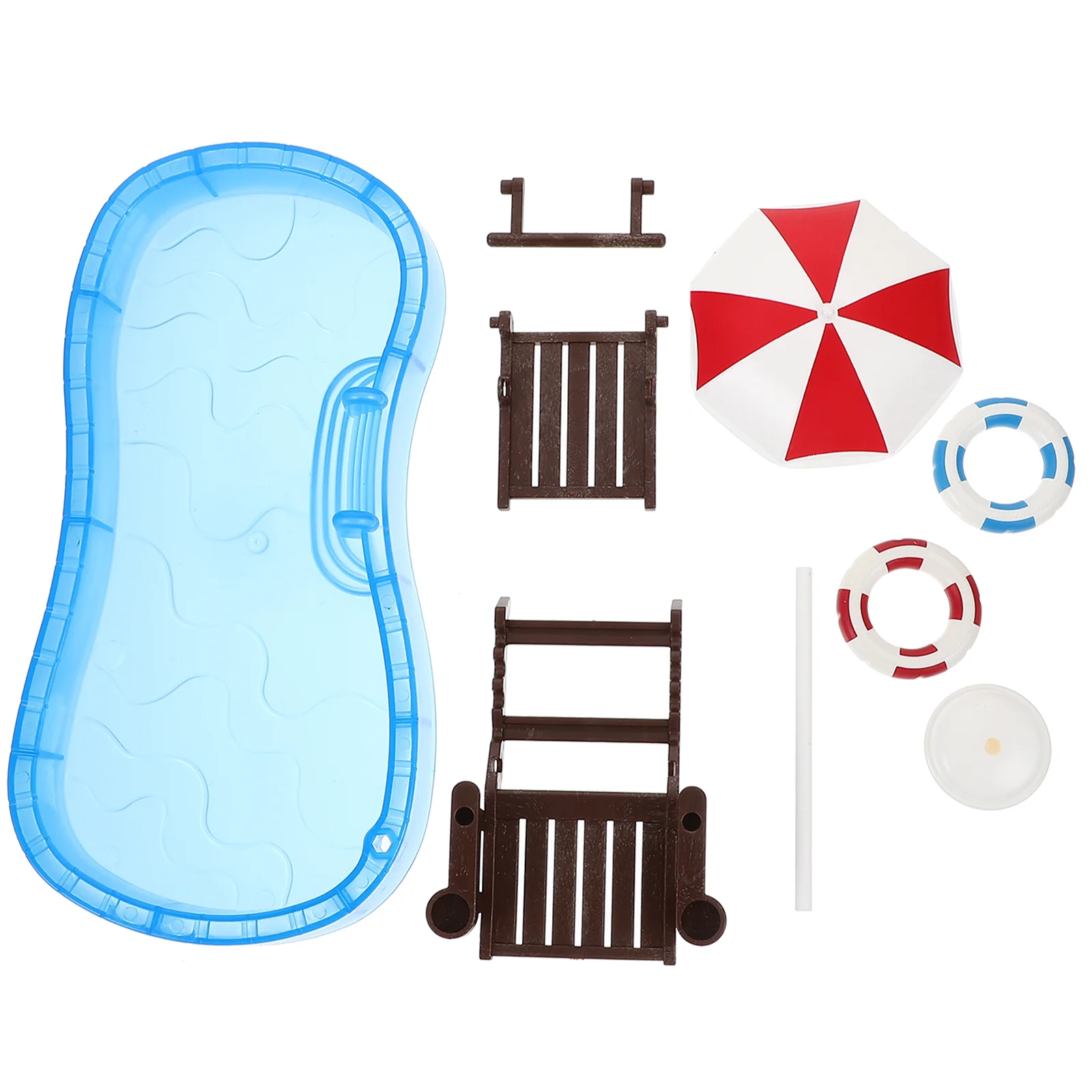 House Accessories and Furniture Beach Chair Terrarium Mini Swimming Pool Micro Scene Ornaments