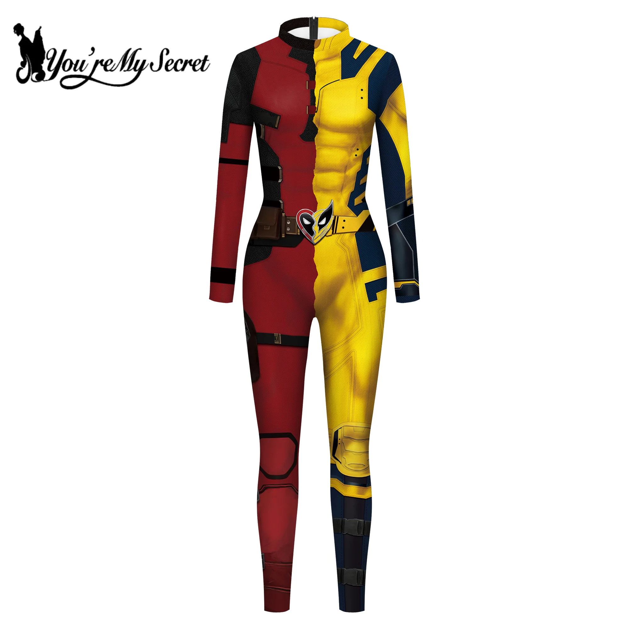 You're My Secret-disfraz de superhéroe Deadpool para adultos, mono de Cosplay con estampado Digital, vestido de Lobezno para niños